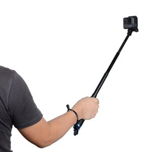 Trehapuva Selfie Stick, 28” Extension Monopod Adjustable Pole Waterproof Hand Grip Compatible for Go Pro Hero 10 9 8 7 6 5 4 3+ 3 Session, AKASO, Xiaomi Yi,SJCAM SJ4000 SJ5000 SJ6000 More