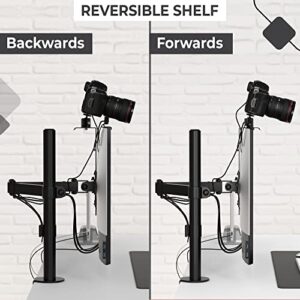 HumanCentric DSLR Monitor Mount – Monitor Shelf for Desk Camera Mount, Light Webcam and Microphone Camera Shelf for Monitor VESA Arm, Replace Clamp Tripods for Camera Desk Mount, Small