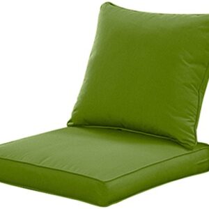 QILLOWAY Outdoor/Indoor Deep Seat Cushions for Patio Furniture, All WeatherLawn Chair Cushion 24 x 24 inch 1 Set(Green)