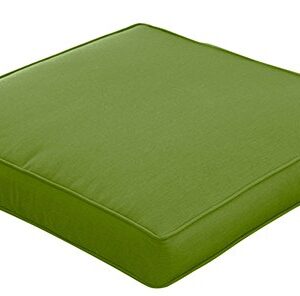 QILLOWAY Outdoor/Indoor Deep Seat Cushions for Patio Furniture, All WeatherLawn Chair Cushion 24 x 24 inch 1 Set(Green)