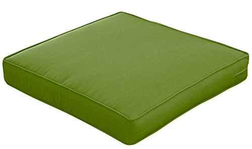 QILLOWAY Outdoor/Indoor Deep Seat Cushions for Patio Furniture, All WeatherLawn Chair Cushion 24 x 24 inch 1 Set(Green)