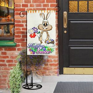 Welcome Easter Garden Flag 12 x 18 Inch Vertical Double Sided Rabbit Bunny Garden Flag Decorative Outside Yard Outdoor Farmhouse Easter Decorations