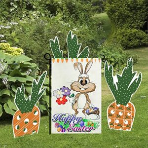 Welcome Easter Garden Flag 12 x 18 Inch Vertical Double Sided Rabbit Bunny Garden Flag Decorative Outside Yard Outdoor Farmhouse Easter Decorations