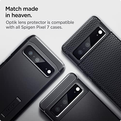 Spigen Camera Lens Screen Protector [GlasTR EZ Fit Optik] Designed for Pixel 7 [Case Friendly] - Black [2 Pack]