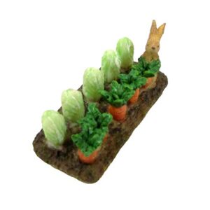 tg,llc treasure gurus miniature vegetable crop bunny rabbit fairy garden accessory cabbage carrot patch mini dollhouse decor