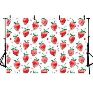 mehofond strawberry photo backdrop pink watercolor baby shower birthday party decorations supplies for girls photography background wall paper banner dessert table studio photo props vinyl 7x5ft