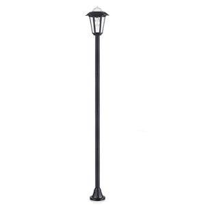 kemeco solar lamp post light st6261ss4 led 2 modes exterior solar street light for outdoor garden landscape decor pathway patio lawn yard (lamp with post)