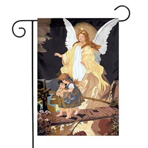 guardian angel garden flag 12×18 in fade proof double sided outdoor/inside breeze flag garden house home decor holiday yard sign