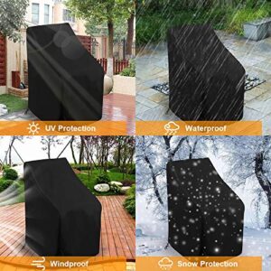 Stacking Outdoor Chair Cover Waterproof, Uranshin Outdoor Patio Furniture Covers Stacked Chairs 210D, Lounge Chair Covers Outdoor Stack Chairs for All Weather Protection, Black, 25" L x 25" W x 47”H