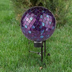 Lily's Home Metal Gazing Ball Stand for 10 or 12 inch Metal and Glass Garden Gazing Globes. Black. 9-inch Tall