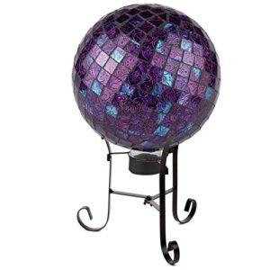 Lily's Home Metal Gazing Ball Stand for 10 or 12 inch Metal and Glass Garden Gazing Globes. Black. 9-inch Tall