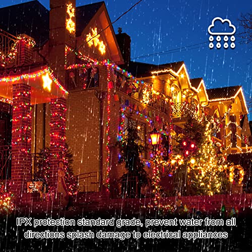 Attmu 72.2ft Christmas Lights, 8 Modes String Lights Outdoor Fairy Lights, 200 LED Waterproof Christmas Decorations for House Home Christmas Tree Valentines Lights Indoor Garden Holiday