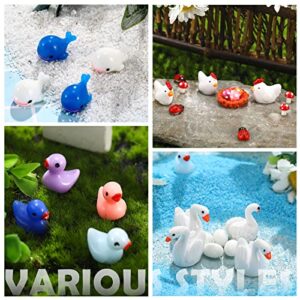 300 Pcs Miniature Fairy Garden Accessories Fairy Garden Kit Mini Animals Mushroom Flower Tiny Animals Figurine Mini Resin Figures Outdoor Micro Landscape Ornaments for Dollhouse Bonsai Terrarium Decor