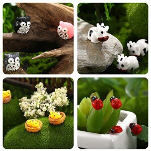 300 Pcs Miniature Fairy Garden Accessories Fairy Garden Kit Mini Animals Mushroom Flower Tiny Animals Figurine Mini Resin Figures Outdoor Micro Landscape Ornaments for Dollhouse Bonsai Terrarium Decor