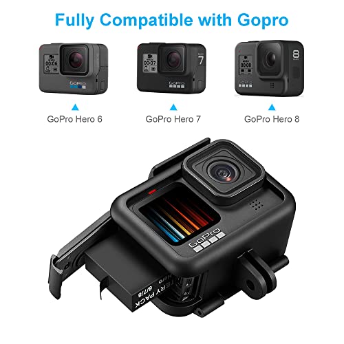 FOOAO Flip Reader Box with 3 Pack Batteries and Fast Charger for GoPro Hero 8 Hero 7 Hero 6, USB and USB-C Fast Charger with High Speed Micro SD Card Reader and Battery Power Read Function