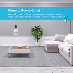 Outlet Mount for Ring Indoor Cam, 1 Pack Plug-in Wall Mount Stand with Power Adapter Only for Ring Indoor Camera, 360 Degree Swivel and Space Saving Design (Ring Camera are Not Included.)