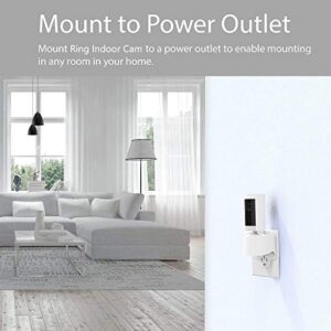 Outlet Mount for Ring Indoor Cam, 1 Pack Plug-in Wall Mount Stand with Power Adapter Only for Ring Indoor Camera, 360 Degree Swivel and Space Saving Design (Ring Camera are Not Included.)