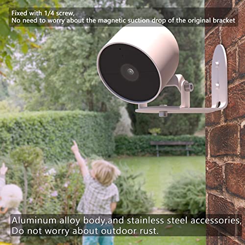 Zwolf Metal Wall Mount Compatible with Google Nest Cam Outdoor Battery 2nd Generation, Anti-Drop, Provide Better Viewing Angles (Pack of 2)