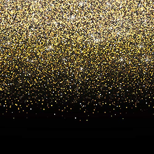 Black and Gold Photo Booth Backdrop - Perfect Party Decoration for Graduation, Birthday, Christmas, New Years Eve, Bachelorette, Weddings, Prom | Gatsby Photo Booth | Measures 6ft x 6ft