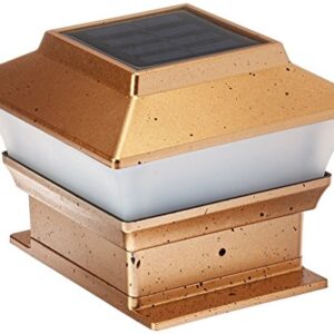 iGlow 8 Pack Copper Outdoor Garden 4 x 4 Solar LED Post Deck Cap Square Fence Light Landscape Lamp PVC Vinyl Wood Bronze