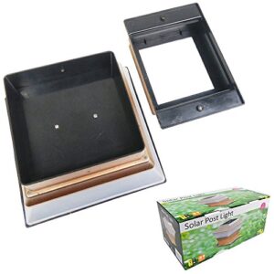 iGlow 8 Pack Copper Outdoor Garden 4 x 4 Solar LED Post Deck Cap Square Fence Light Landscape Lamp PVC Vinyl Wood Bronze