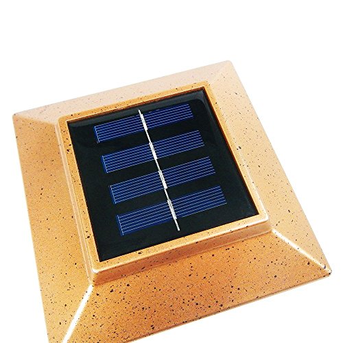 iGlow 8 Pack Copper Outdoor Garden 4 x 4 Solar LED Post Deck Cap Square Fence Light Landscape Lamp PVC Vinyl Wood Bronze