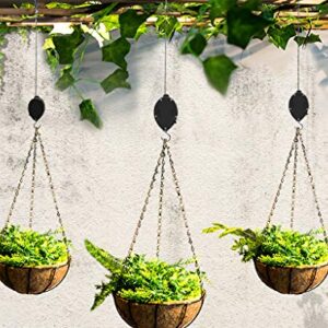 Retractable Plant Wire Pulley, Adjustable Plant Hanger Hook with Locking Mechanism for Hanging Plants, Garden Flower Baskets, Pots and Bird Feeders, Lower and Raise in Different Height, Black (4)