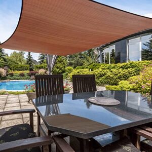 yardmaker sun shade sail canopy square 12’x12′ outdoor shade sail for patio backyard garden, brown