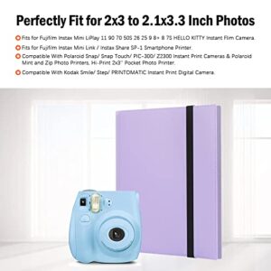 432 Pockets Photo Album for Fujifilm Instax Mini Camera, Polaroid Camera, for Fujifilm Instax Mini 11 12 9 40 Evo Liplay 8 7+ Instant Camera, Photo Album for Polaroid Kodak HP Zink 2x3" Photo (Purple)