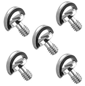 (5 packs) stainless steel d shaft d-ring 1/4″ tripod screw, mounting screw adapter, quick release camera screw for camera camcorder tripod monopod qr quick release plate
