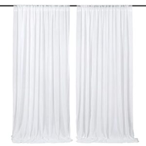 white backdrop curtains 10ft x 10ft chiffon photo back drop drapes for wedding birthday parties baby decorations 2 panels 5ft x 10ft