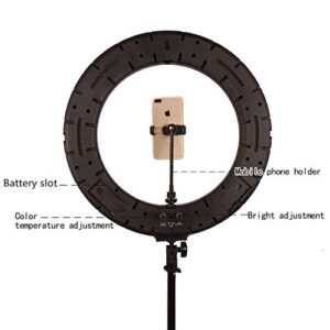 GIJUANRING 18" 60W Dimmable 3200-5600K LED Ring Light, Photography Lighting Makeup Selfie Beauty Lighting Eyebrow Tattoo Lamp Studio Video Shooting Circle Light Kit with Stand,Mirror,Carrying Bag