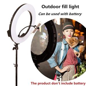 GIJUANRING 18" 60W Dimmable 3200-5600K LED Ring Light, Photography Lighting Makeup Selfie Beauty Lighting Eyebrow Tattoo Lamp Studio Video Shooting Circle Light Kit with Stand,Mirror,Carrying Bag