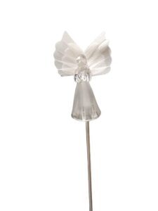 starry illuminate 1 pcs solar color changing style garden stake light pathway stake light (fiber wings angel), clear