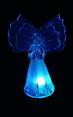 Starry Illuminate 1 PCS Solar Color Changing Style Garden Stake Light Pathway Stake Light (Fiber Wings Angel), Clear