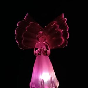 Starry Illuminate 1 PCS Solar Color Changing Style Garden Stake Light Pathway Stake Light (Fiber Wings Angel), Clear