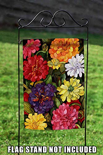 Toland Home Garden 112064 Zippy Zinnias Spring Flag 12x18 Inch Double Sided Spring Garden Flag for Outdoor House summer Flag Yard Decoration