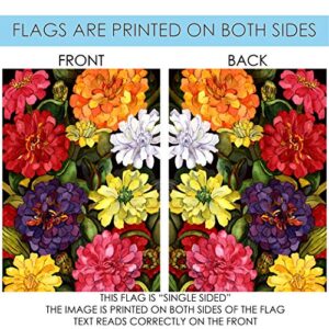 Toland Home Garden 112064 Zippy Zinnias Spring Flag 12x18 Inch Double Sided Spring Garden Flag for Outdoor House summer Flag Yard Decoration