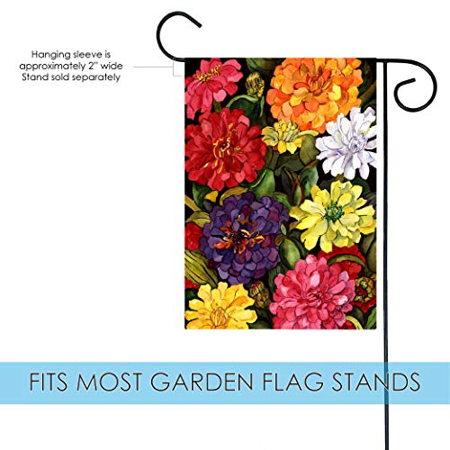 Toland Home Garden 112064 Zippy Zinnias Spring Flag 12x18 Inch Double Sided Spring Garden Flag for Outdoor House summer Flag Yard Decoration