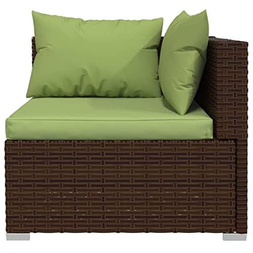 KTHLBRH 8 Piece Patio Lounge Set with Cushions Poly Rattan Brown,Outdoor Patio furnature,Outdoor Furniture,Patio Set,Balcony Furniture,for Patio,Garden,Poolside,Backyard