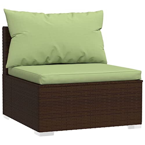 KTHLBRH 8 Piece Patio Lounge Set with Cushions Poly Rattan Brown,Outdoor Patio furnature,Outdoor Furniture,Patio Set,Balcony Furniture,for Patio,Garden,Poolside,Backyard