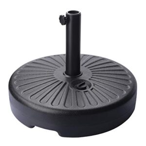 fruiteam water filled 50lb patio umbrella base, heavy duty plastic outside patio umbrella stand pole holder, 1.49-inch steel pole weighted market umbrella base for 6-9ft straight-pole garden umbrella