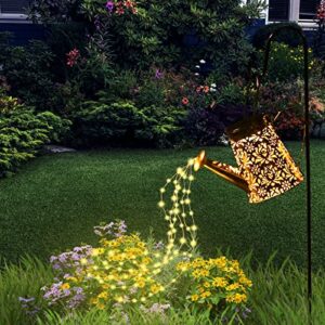 solar garden lights – solar watering can landscape lights solar pathway lights with 90 leds fairy lights outdoor decoratiive waterproof solar hanging lantern lights for yard, pathway