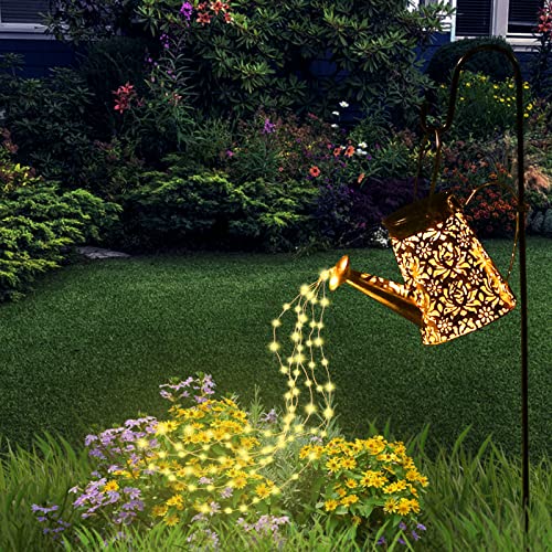 Solar Garden Lights - Solar Watering Can Landscape Lights Solar Pathway Lights with 90 LEDs Fairy Lights Outdoor Decoratiive Waterproof Solar Hanging Lantern Lights for Yard, Pathway