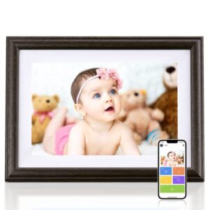 digital picture frame – 10.1 inch wifi digital photo frame ips touch screen hd display, smart cloud photo frame share videos and photos instantly by email or app, 16gb storage
