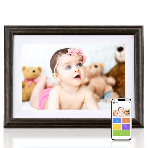 Digital Picture Frame - 10.1 Inch WiFi Digital Photo Frame IPS Touch Screen HD Display, Smart Cloud Photo Frame Share Videos and Photos Instantly by Email or App, 16GB Storage