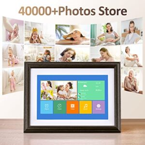 Digital Picture Frame - 10.1 Inch WiFi Digital Photo Frame IPS Touch Screen HD Display, Smart Cloud Photo Frame Share Videos and Photos Instantly by Email or App, 16GB Storage