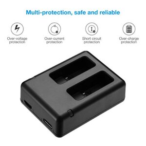 Powerextra Dual Battery Charger with Micro USB Cable for GoPro HERO8 Black GoPro HERO7 Black GoPro HERO6 Black GoPro HERO5, HERO5 Black GoPro Hero 2018