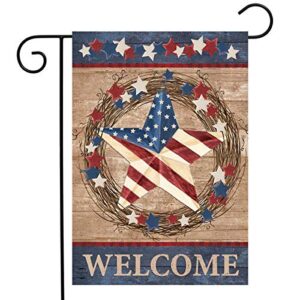 briarwood lane americana barnstar patriotic garden flag welcome primitive 12.5″ x 18″