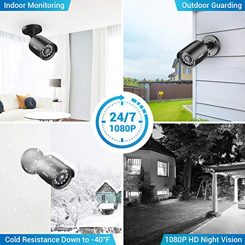 ANNKE 1080p HD-TVI Security Surveillance Camera for Home CCTV System, 2MP Bullet BNC Camera with 85 ft Super Night Vision, IP66 Surveillance Weatherproof Add–on Wired Camera - E200